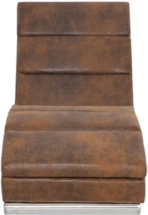 vidaXL Szezlong, brązowy, sztuczna skóra zamszowa - Szezlongi - miniaturka - grafika 5