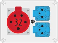 Rozdzielnie elektryczne - Pawbol Rozdzielnica R-BOX 190 2x250V 1x32A/5p B.1603 B.1603 - miniaturka - grafika 1