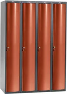 Szafki BHP - AJ Produkty Szafa szatniowa Curve 4 sekcje 4 drzwi 1740x1200x550 mm czerwony metali 1311552 - miniaturka - grafika 1