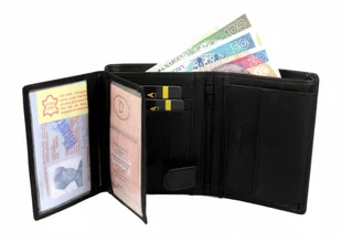 Wild Portfel Męski Skórzany Skóra Licowa Duży Pionowy Bez Zapięcia 5679 Pionowy I Poziomy Suwak - Portfele - miniaturka - grafika 9