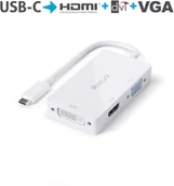 Adaptery i przejściówki - Purelink IS240 Premium adapter USB-C na HDMI DVI VGA 0.10m biały) IS240 - miniaturka - grafika 1