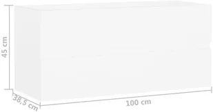 vidaXL Szafka pod umywalkę, biała, 100x38,5x45 cm, płyta wiórowa vidaXL - Szafki łazienkowe - miniaturka - grafika 8