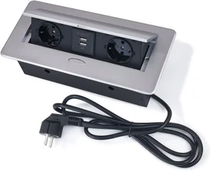 KOLORENO Power port biurkowy wpuszczany w blat z 2x gniazdo zasilające oraz 2x USB 2.1 Multibox 2 - do taśm LED - Srebrny HUB-MULTIBOX2BA - Listwy zasilające KOLORENO Power port biurkowy wpuszczany w blat z 2x gniazdo zasilające oraz 2x USB 2.1 Multibox 2 - do taśm LED - Srebrny HUB-MULTIBOX2BA - Listwy zasilające - miniaturka - grafika 1