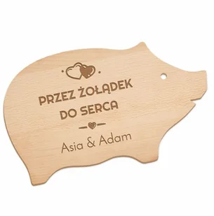 Murrano Deska do krojenia świnka z grawerem dla pary na drewnianą rocznicę śl DSK-SWK-031 - Deski do krojenia - miniaturka - grafika 16