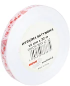 Pasmanteria - BREWIS Wstążka satynowa 12mmx22m motyw święta biało/czerwona Brewis - miniaturka - grafika 1
