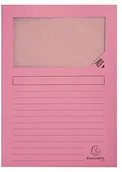 Teczki i skoroszyty - Exacompta Exacompta 50156E opakowanie z 100 apteczkami okiennymi Super, certyfikat PEFC, karton 160 g/m, praktyczne i wytrzymałe, do DIN A4, opakowanie 100 szt., różowe 50156E - miniaturka - grafika 1