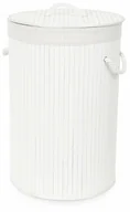 Kosze na bieliznę - Compactor Kosz na brudne ubrania Bamboo okrągły, biały - miniaturka - grafika 1
