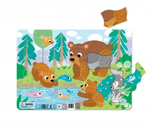 Puzzle ramkowe Niedźwiadki 21 elementów dla 3 latk - Puzzle - miniaturka - grafika 2