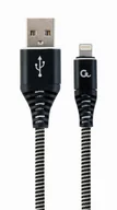 Kable USB - Gembird KABEL PREMIUM USB 2.0 DO 8-PIN (METALOWE WTYKI,OPLOT) 1M, CZARNO/BIAŁY CC-USB2B-AMLM-1M-BW - miniaturka - grafika 1