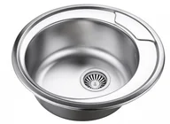 Zlewozmywaki - STEINER Zlewozmywak stalowy jednokomorowy 49 49 16 cm HUGO 210 kolor satynowy - miniaturka - grafika 1