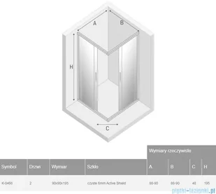 New Trendy New Praktic 90x90 K-0466 - Kabiny prysznicowe - miniaturka - grafika 2