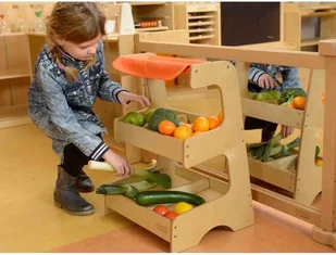 Masterkidz Stoisko Targowe Drewniane Zabawa W Sklep Masterkidz MK04291 - Zabawy w naśladowanie dorosłych - miniaturka - grafika 2