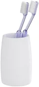 Kubki na szczoteczki do zębów - Wenko Kubeczek na szczoteczki do zębów Goa kolor biały wykonany z tworzywa sztucznego wymiary 10.5x7.4 cm odporny na wilgoć (B07B5B7FT8) - miniaturka - grafika 1