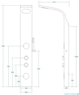 Corsan Bali z mieszaczem chrom drewno bambusowe B-231MCR | - Panele prysznicowe - miniaturka - grafika 2