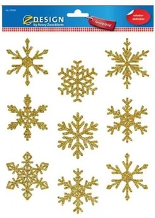 Avery Zweckform Naklejki Z-DESIGN brokatowe-śnieżynki AVERY ZWECKFORM 9szt. /52950/ ZW981 - Ozdoby bożonarodzeniowe - miniaturka - grafika 2