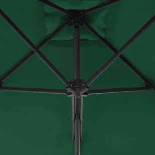 vidaXL Parasol ogrodowy na słupku stalowym, 300 cm, zielony - Parasole ogrodowe - miniaturka - grafika 3