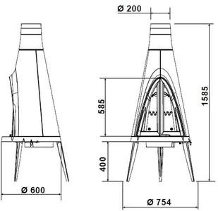 Ekoprojekt 868 Piec wolnostojący Invicta 10kW Tipi kolor emalia antracyt 86876402 - Piece wolnostojące Ekoprojekt 868 Piec wolnostojący Invicta 10kW Tipi kolor emalia antracyt 86876402 - Piece wolnostojące - miniaturka - grafika 2