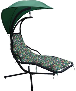 SASKA GARDEN Leżak SASKA GARDEN 1018621 Czarno-zielony - Leżaki ogrodowe - miniaturka - grafika 3