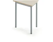 Meble do szkół i przedszkoli - AJ Produkty Biurko SONITUS TRAPETS, 800x700x720 mm, brzoza laminat, szary aluminium - miniaturka - grafika 1