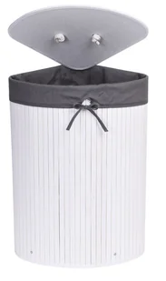 Lumarko Lumarko Kosz narożny na pranie bambusowy 60L biało-szary 5902340318324  Goc - Kosze na bieliznę - miniaturka - grafika 4