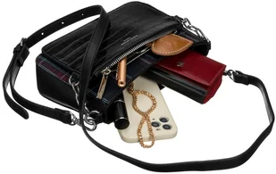 David Jones Listonoszka w kratę z saszetką croco na łańcuszku - Torebki damskie - miniaturka - grafika 10