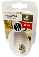 Złącza, przejściówki, adaptery - DPM Gniazdo F BL J08 podwójna beczka - miniaturka - grafika 1