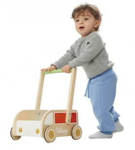 Classic World Kolorowy Drewniany Chodzik Pchacz  Classic World z Klockami CW53641 - Pchacze - miniaturka - grafika 2