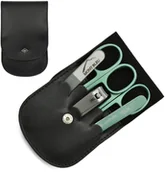 Zestawy do manicure i pedicure - Giesen & Forsthoff's Timor 5-częściowy zestaw do manicure w skórzanym etui Green - miniaturka - grafika 1