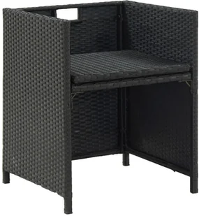 vidaXL 11-cz. zestaw mebli ogrodowych z poduszkami, rattan PE, czarny 46533 - Meble ogrodowe - miniaturka - grafika 9