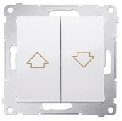 Wyłączniki światła i elektryczne - Kontakt Kontakt_Simon Przycisk żaluzjowy do sterowania roletą z wielu miejsc (moduł) 10AX. 250V. zaciski śrubowe biały DZP1W.01/11 - miniaturka - grafika 1