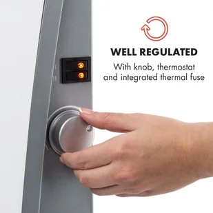 Klarstein Klarstein Gotland Grzejnik konwektorowy 600/ 900/ 1500 W szklany front urządzenie stojące kolor biały HHG4-Gotland-WHT - Ogrzewanie przenośne - miniaturka - grafika 3