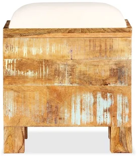 vidaXL Skrzynia z siedziskiem, lite drewno odzyskane, 40 x 45 cm - Szafki do salonu - miniaturka - grafika 4