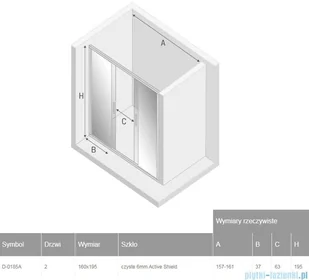 NEW TRENDY New Corrina drzwi prysznicowe 160cm przejrzyste D-0185A | - Akcesoria do armatury i ceramiki - miniaturka - grafika 2