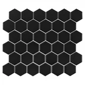 Płytki ceramiczne - Dunin Mozaika Dunin Hexagonic Black 51 matt - miniaturka - grafika 1