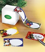 Etykiety do drukarek - WENKO DIE BESSERE IDEE Wenko etykiety bożonarodzeniowe, 100 sztuk, z dozownikiem, papier, 6,2 x 6,2 x 5,1 cm, białe 6488030500 - miniaturka - grafika 1
