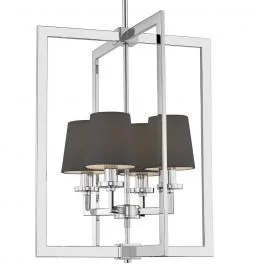 EVO LAMPA wisząca EVO P04021WH abażurowa OPRAWA metalowy ZWIS ramki chrom EVO P04021WH - Lampy sufitowe - miniaturka - grafika 4
