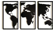 Dekoracje domu - DECOlicious.pl Dekoracyjna Mapa Świata TRYPTYK DECODS06 - miniaturka - grafika 1
