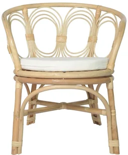 vidaXL Lumarko Krzesło stołowe z poduszką, naturalny rattan i len 325475 - Krzesła - miniaturka - grafika 2