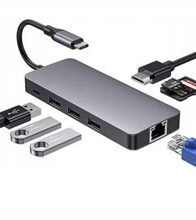 Adapter Hub 9W1+ Usb-c 3.0 Hdmi 4K RJ45 Macbook M1 - Złącza, przejściówki, adaptery - miniaturka - grafika 2