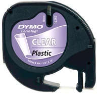 Taśmy do drukarek barwiące - Dymo oryginalny taśma do drukarek etykiet, 12267, S0721530, czarny druk/przezroczysty podkład, 4m, 12mm, LetraTag taśma plas S0721530 - miniaturka - grafika 1