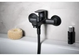 Aqualine LOTTA bateria wannowa ścienna rozstaw 150mm czarny LT610B - Baterie wannowe i prysznicowe - miniaturka - grafika 2