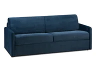 Sofy i kanapy - Vente-Unique 4-osobowa rozkładana sofa z weluru CALIFE - Kolor granatowy - Łóżko 160 cm - Materac 22cm - miniaturka - grafika 1
