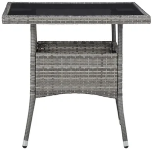 vidaXL 3-częściowy zestaw mebli ogrodowych, polirattan i szkło, szary - Meble ogrodowe - miniaturka - grafika 8