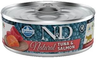 FARMINA FARMINA N&D Cat Natural Tuna & Salmon 80 g mokra karma dla kota - Mokra karma dla kotów FARMINA FARMINA N&D Cat Natural Tuna & Salmon 80 g mokra karma dla kota - Mokra karma dla kotów - miniaturka - grafika 1