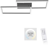 Lampy sufitowe - Paul Neuhaus Lampa sufitowa czarna z LED i ściemniaczem 2-lampki - Amanda - miniaturka - grafika 1