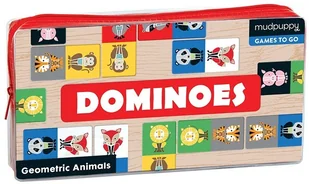 Mudpuppy Domino w podróżnym opakowaniu Geometryczne Zwierzęta - Gry planszowe - miniaturka - grafika 2