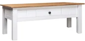 Ławy i stoliki kawowe - vidaXL Stolik kawowy, biały, 100x60x45 cm, lita sosna, seria Panama - miniaturka - grafika 1