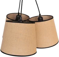 Lampy sufitowe - Euluna Lampa wisząca Jute&black 3-pkt.  klosza 36cm - miniaturka - grafika 1