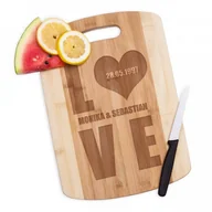 Deski do krojenia - Murrano Bambusowa Deska do Krojenia z Grawerem Love DSK-BMB3-002 - miniaturka - grafika 1