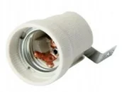 Inne akcesoria elektryczne - Oprawka Ceramiczna Z Uchwytem E27 - miniaturka - grafika 1